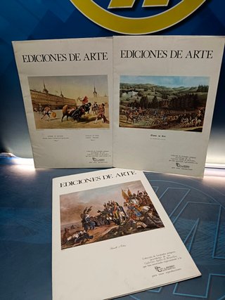 lote 3 carpetas con 4 laminas cada uno, EDICIONES DEL ARTE. COLECCION DE GRABADOS ANTIGUOS, CAJA DE AHORROS DE ZARAGOZA, ARAGON Y RIOJA, 44 X 32 CMS.