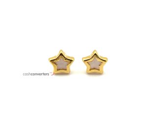 pendientes oro 18k con piedra con nacar