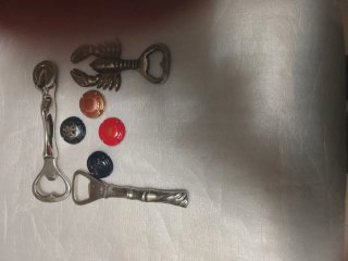Set de 2 Abrebotellas y 4 Chapas de Champagne