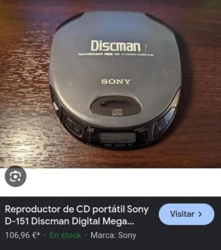 Discman Marca Sony D-151 del Año 1989 Funcionando