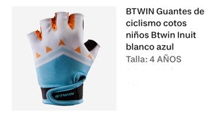 Guantes de Ciclismo Cortos Btwin Niños