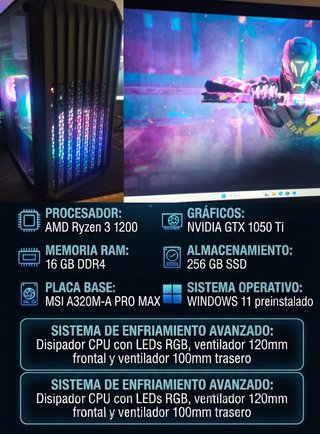 Ordenador Gaming AMD Ryzen 3 1200