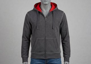 Sudadera Vodafone Gris y Roja Talla M