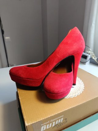 Tacones Ante Rojo Zendra Basic T.39