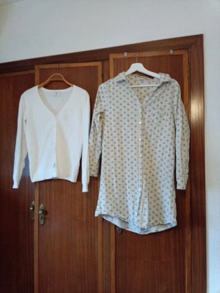 Cárdigan+ camisa vestido