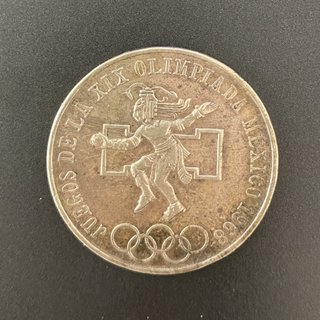 Moneda Plata 25 Pesos México 1968 Olímpica