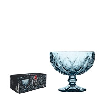 caja 6 copas helado vintage talladas escorial azul