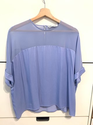 Blusa Azul Zara Talla M