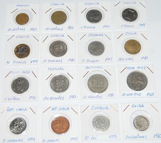 Lote 16 Monedas Europeas Siglo XX