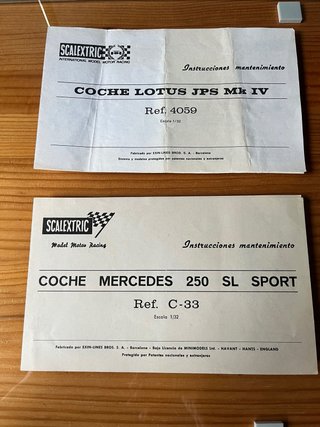 Instrucciones Scalextric Mercedes y Lotus