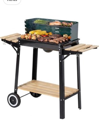 Barbacoa de Metal y Madera. Muy poco uso.