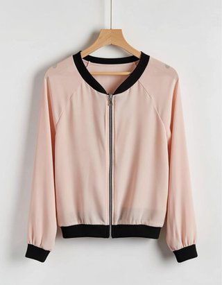 Chaqueta tipo bomber rosa