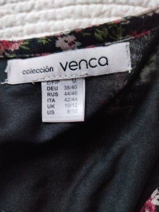Vestido Largo Flores Venca Talla M