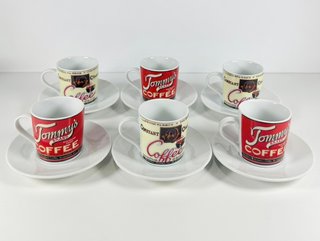 Juego de 6 tazas de café con platos