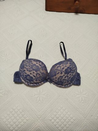 Sujetador Push Up de Encaje Azul