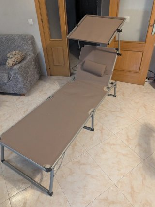 Tumbona Plegable con Parasol