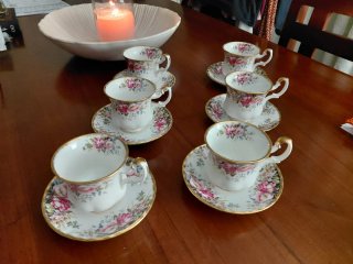 Set de 6 tazas y platos Royal Albert