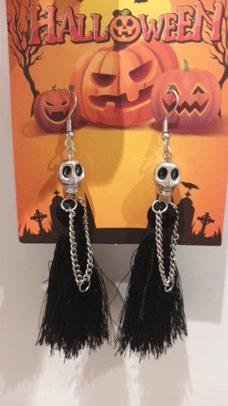 Pendientes de Esqueleto con Borlas
