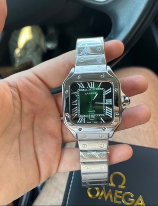 Reloj Cartier Santos Acero Verde