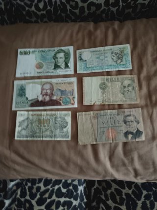 Set di 6 Banconote in Lire Italiane