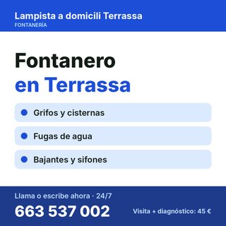 Fontanero Terrassa · grifos, cisternas, fugas