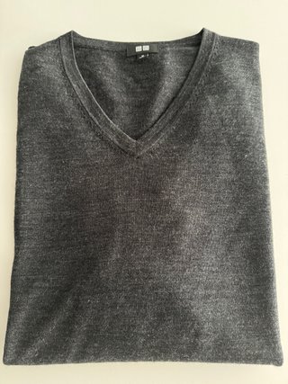 Jersey Uniqlo Lana Merino Gris Talla M