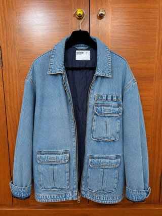 Cazadora Vaquera Bershka Azul Talla L