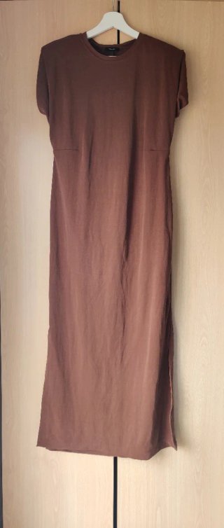 Vestido Largo Marrón Massimo Dutti