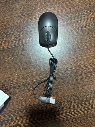 Ratón con cable negro