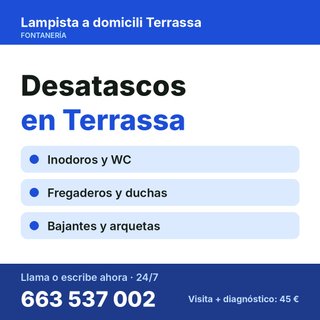 Desatascos Terrassa · WC, fregaderos, bajantes