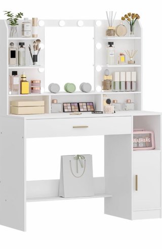 Tocador de Maquillaje con Espejo y Luces