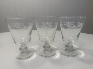 Set 3 copas Zara Home libélulas grabadas