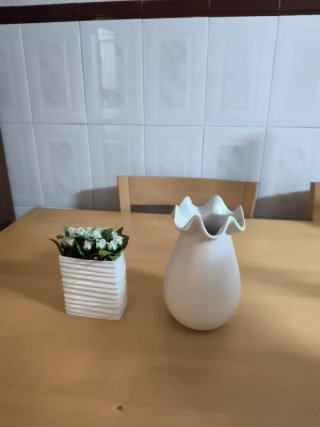 Set de 2 Jarrones Decorativos Blancos