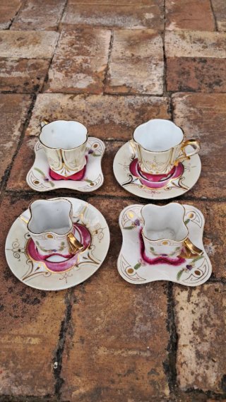Set caffè modernista in porcellana tedesca S.H.C