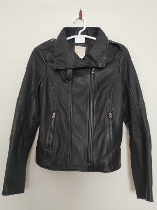 Cazadora de Piel Esprit Negra Talla 38