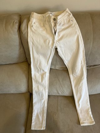 Pantalón Pitillo Blanco Mango mujer