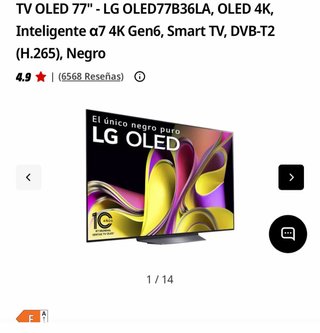 TV OLED 77 LG OLED77B36LA 4K