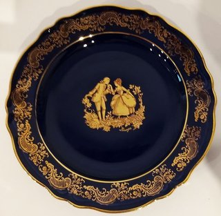 Plato antiguo Limoges oro 24k 1950 France perfecto