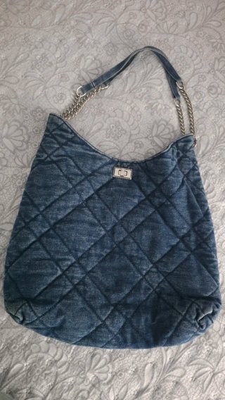 Bolso de Hombro Acolchado Vaquero