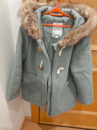 Abrigo niña Vertbaudet verde azulado.Talla 8 años.