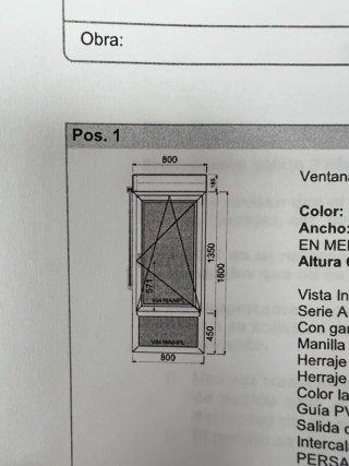 Ventana PVC Cortizo 80x180 cm con Persiana