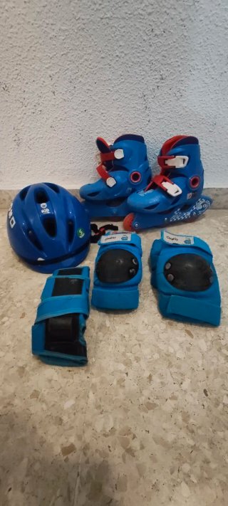 Set de Patines Oxelo con Casco y Protecciones