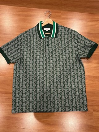 Polo Lacoste Estampado Verde