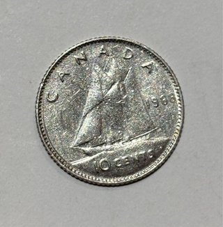 Moneda de 10 Céntimos Canadá 1968