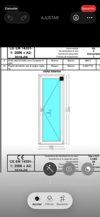 Puerta Balconera/Galería PVC VEKA 77x211 cm