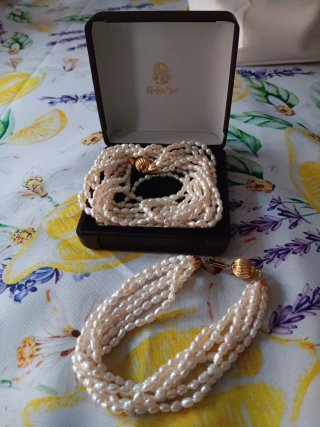 Conjunto Majorica Collar y Pulsera de Perlas