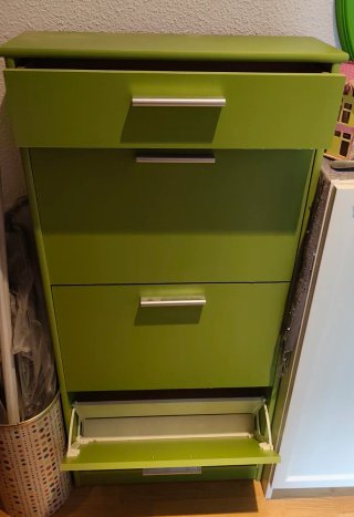 Zapatero Verde con Cajón.