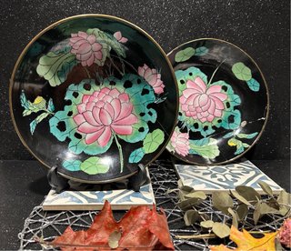 Set 2 Platos gemelos vintage de Porcelana China
