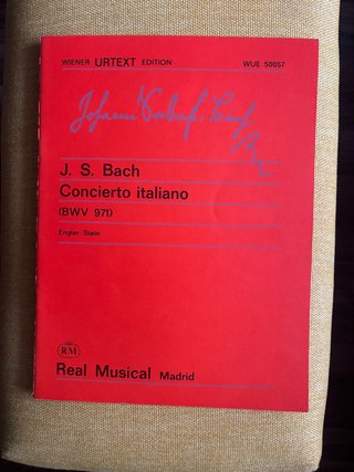 Partitura "Concierto italiano" BWV971 de Bach.