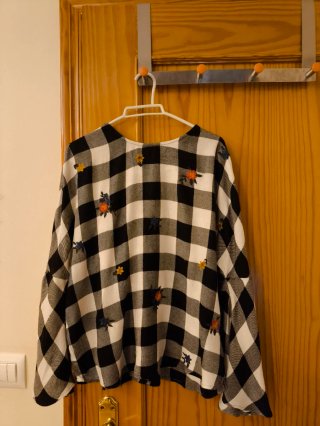 Blusa de cuadros con bordados